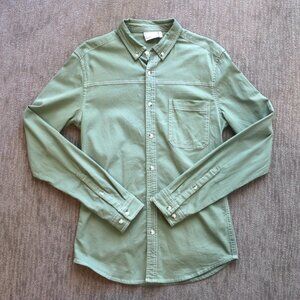 ASOS Design Sage Green Skinny Denim Button Down Shirt Men's Medium